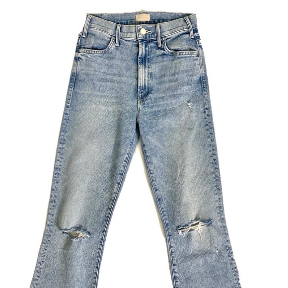 MOTHER Hustler Ankle Chew Jeans in DRINKING BY THE POOL SIZE 25 - Picture 4 of 12